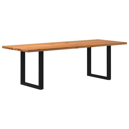 Eettafel rechthoekig 240x90x74 cm massief eikenhout lichtbruin