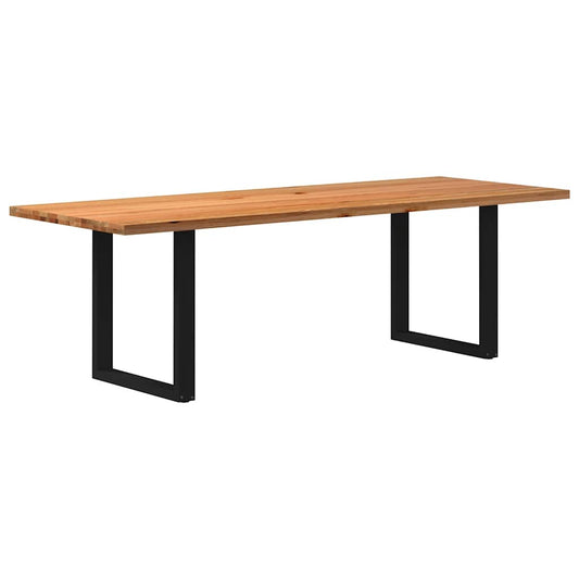 Eettafel rechthoekig 240x90x74 cm massief eikenhout lichtbruin