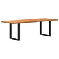 Eettafel rechthoekig 240x90x74 cm massief eikenhout lichtbruin