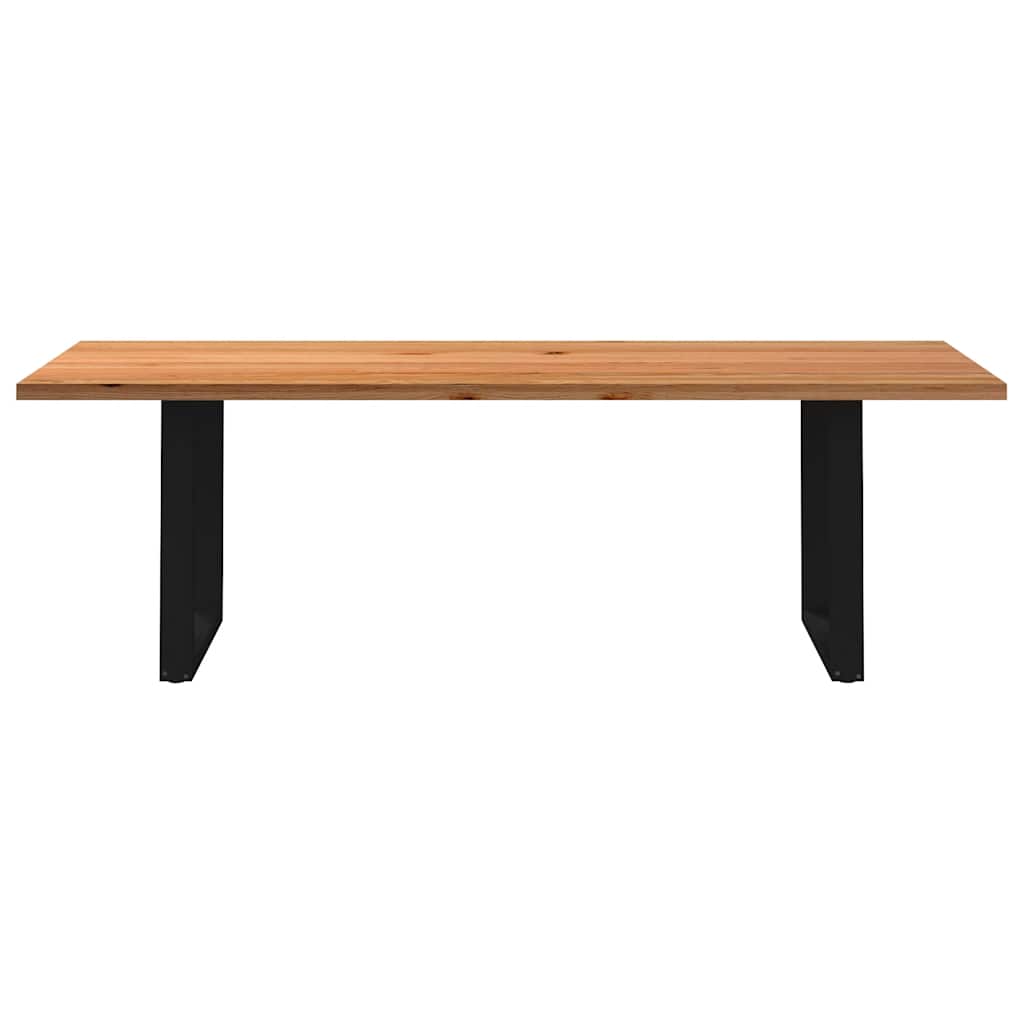 Eettafel rechthoekig 240x90x74 cm massief eikenhout lichtbruin