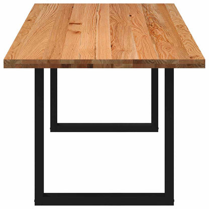 Eettafel rechthoekig 240x90x74 cm massief eikenhout lichtbruin