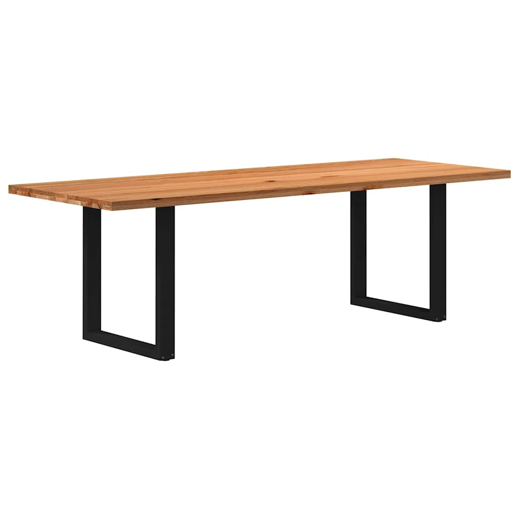 Eettafel rechthoekig 240x90x74 cm massief eikenhout lichtbruin