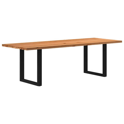Eettafel rechthoekig 240x90x74 cm massief eikenhout lichtbruin