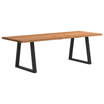 Eettafel rechthoekig 240x90x74 cm massief eikenhout lichtbruin