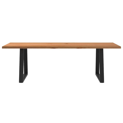 Eettafel rechthoekig 240x90x74 cm massief eikenhout lichtbruin
