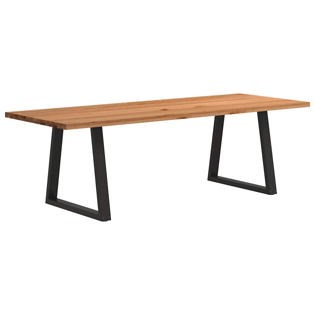Eettafel rechthoekig 240x90x74 cm massief eikenhout lichtbruin