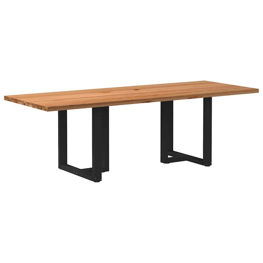 Eettafel rechthoekig 240x90x74 cm massief eikenhout lichtbruin