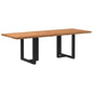 Eettafel rechthoekig 240x90x74 cm massief eikenhout lichtbruin