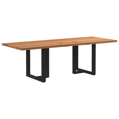 Eettafel rechthoekig 240x90x74 cm massief eikenhout lichtbruin