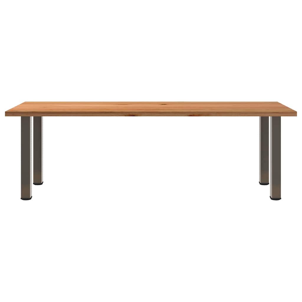 Eettafel rechthoekig 240x90x74 cm massief eikenhout lichtbruin