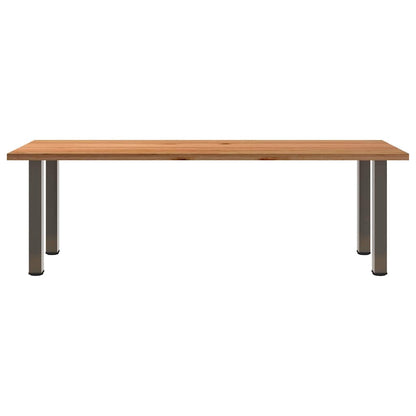 Eettafel rechthoekig 240x90x74 cm massief eikenhout lichtbruin