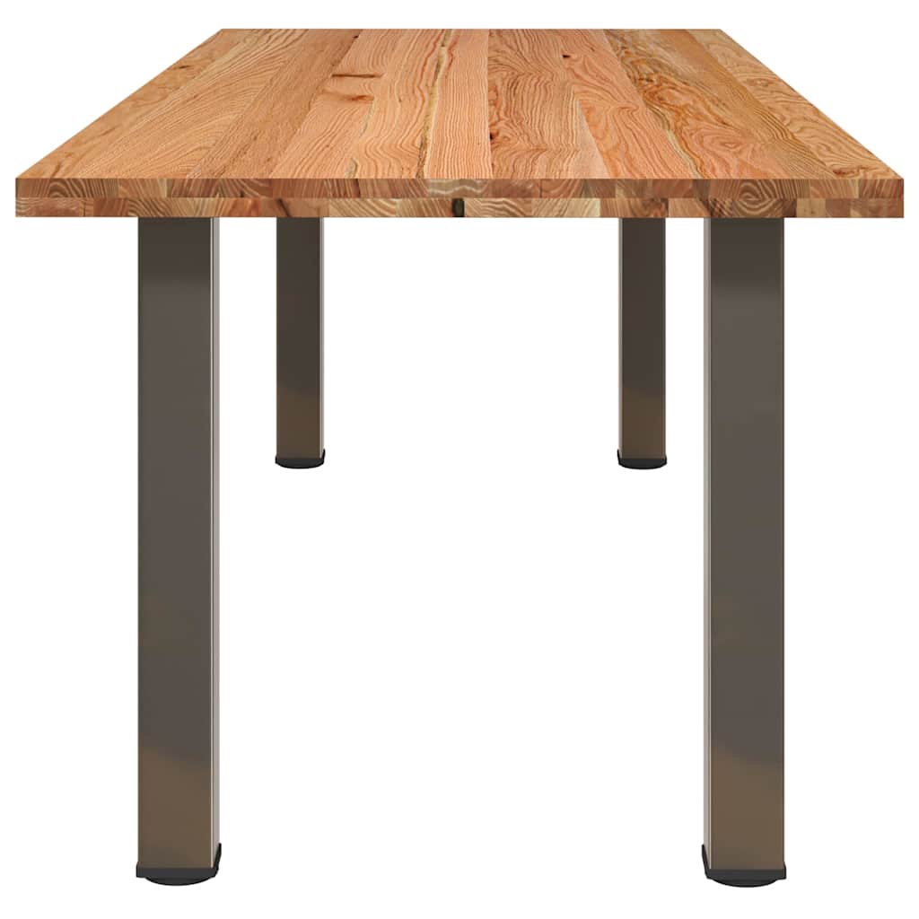 Eettafel rechthoekig 240x90x74 cm massief eikenhout lichtbruin