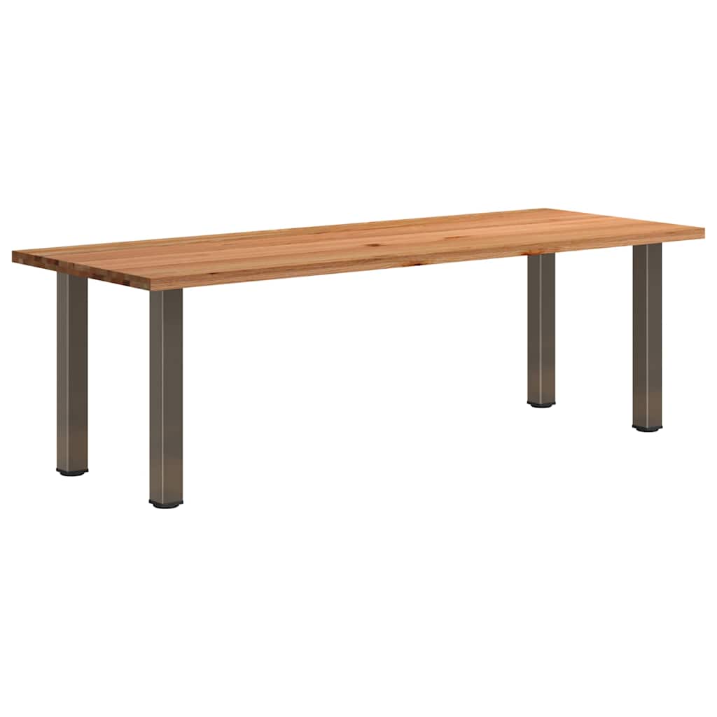 Eettafel rechthoekig 240x90x74 cm massief eikenhout lichtbruin