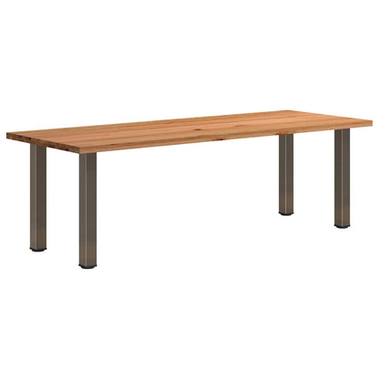 Eettafel rechthoekig 240x90x74 cm massief eikenhout lichtbruin