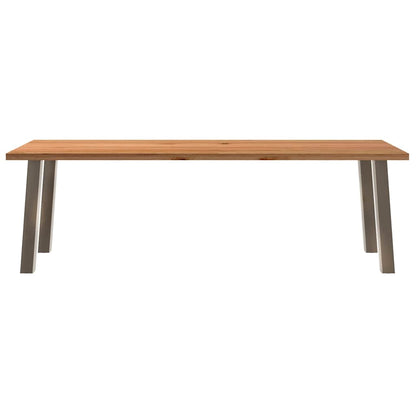Eettafel rechthoekig 240x90x74 cm massief eikenhout lichtbruin