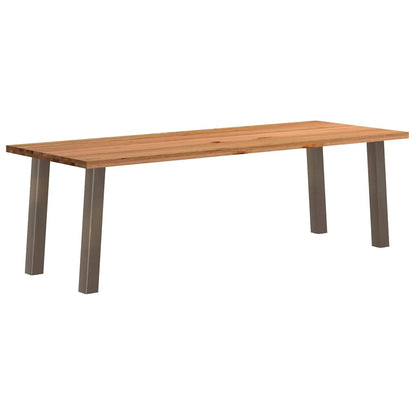 Eettafel rechthoekig 240x90x74 cm massief eikenhout lichtbruin