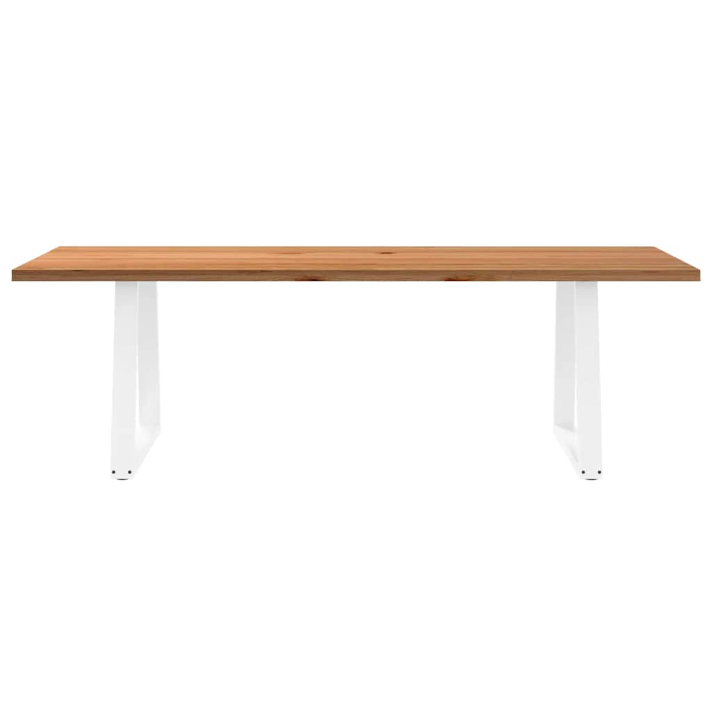 Eettafel rechthoekig 240x90x74 cm massief eikenhout lichtbruin