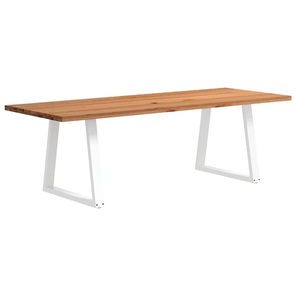 Eettafel rechthoekig 240x90x74 cm massief eikenhout lichtbruin