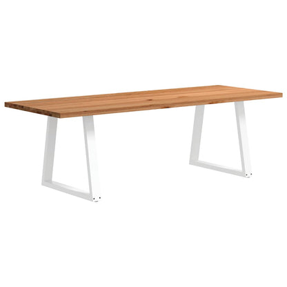 Eettafel rechthoekig 240x90x74 cm massief eikenhout lichtbruin
