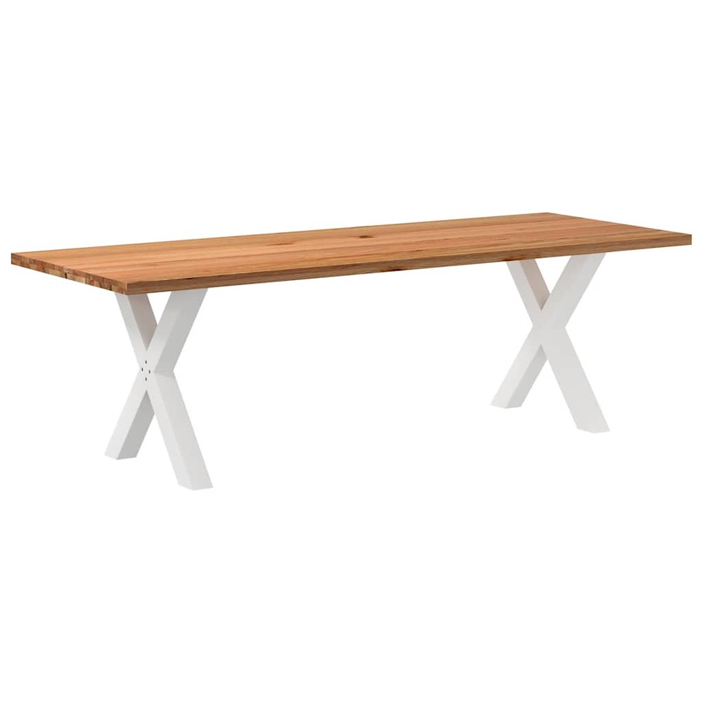Eettafel rechthoekig 240x90x74 cm massief eikenhout lichtbruin