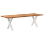 Eettafel rechthoekig 240x90x74 cm massief eikenhout lichtbruin