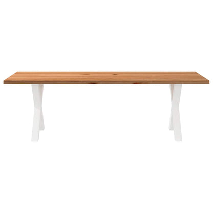Eettafel rechthoekig 240x90x74 cm massief eikenhout lichtbruin