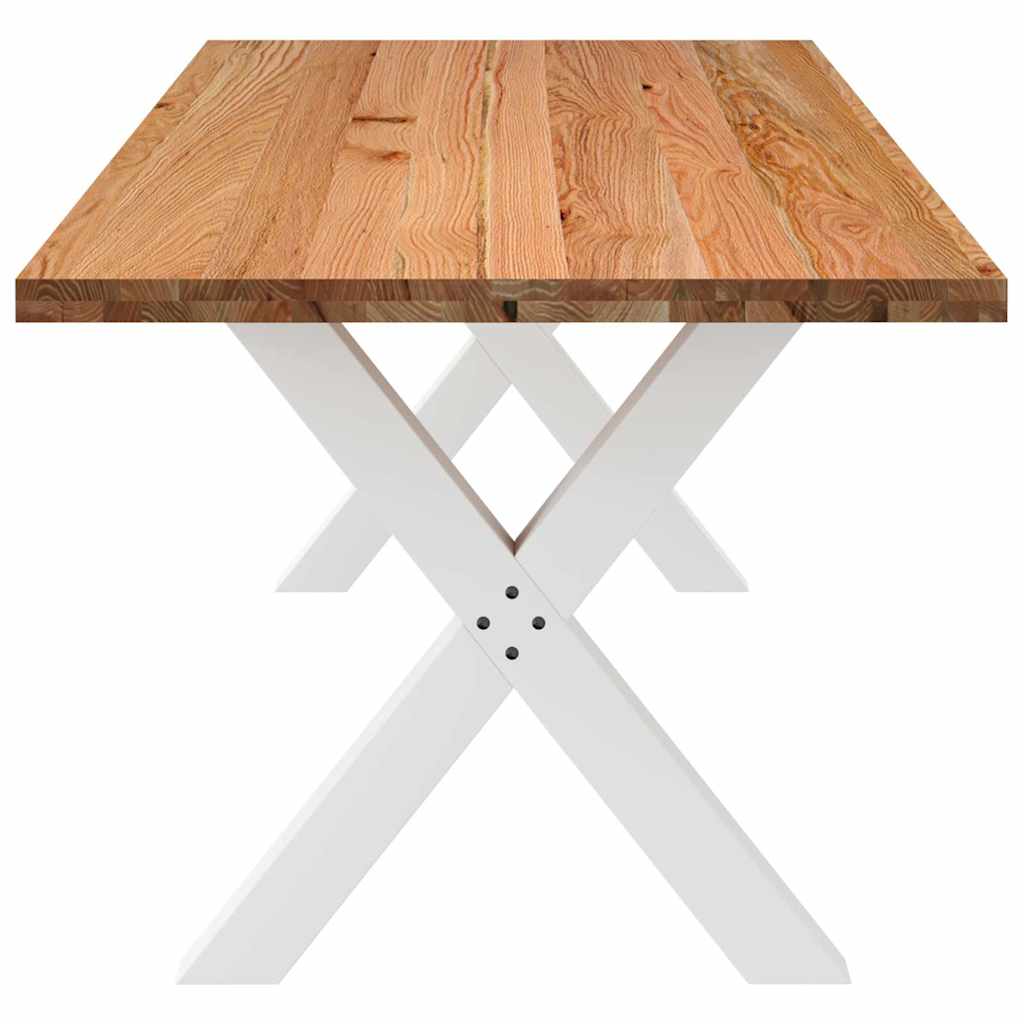Eettafel rechthoekig 240x90x74 cm massief eikenhout lichtbruin