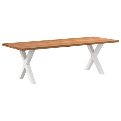 Eettafel rechthoekig 240x90x74 cm massief eikenhout lichtbruin