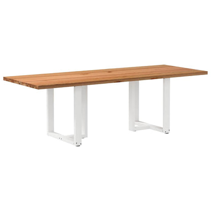 Eettafel rechthoekig 240x90x74 cm massief eikenhout lichtbruin