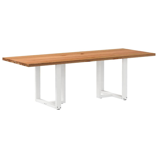 Eettafel rechthoekig 240x90x74 cm massief eikenhout lichtbruin