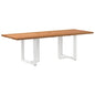 Eettafel rechthoekig 240x90x74 cm massief eikenhout lichtbruin