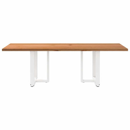 Eettafel rechthoekig 240x90x74 cm massief eikenhout lichtbruin