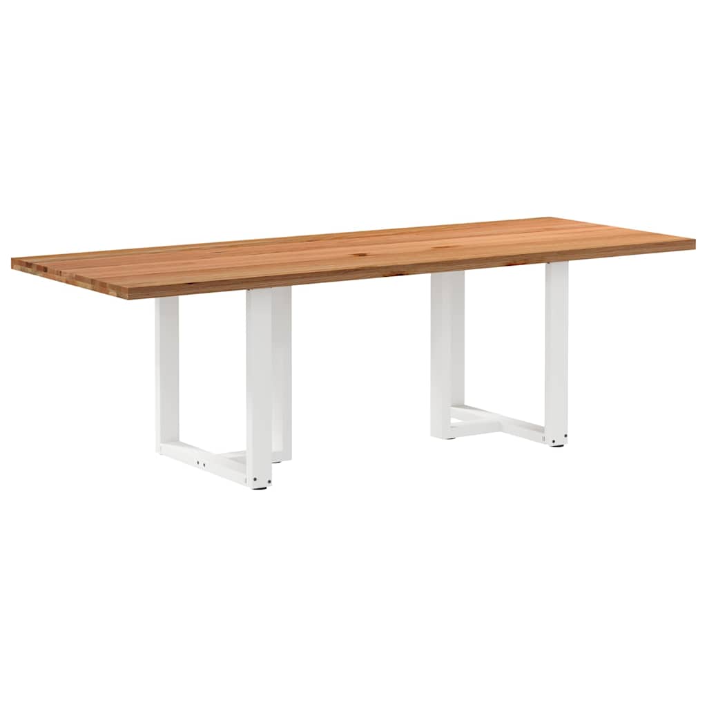Eettafel rechthoekig 240x90x74 cm massief eikenhout lichtbruin
