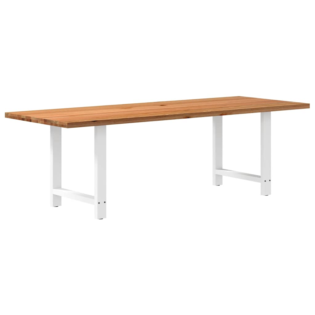 Eettafel rechthoekig 240x90x74 cm massief eikenhout lichtbruin