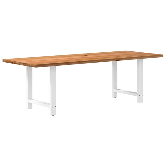 Eettafel rechthoekig 240x90x74 cm massief eikenhout lichtbruin
