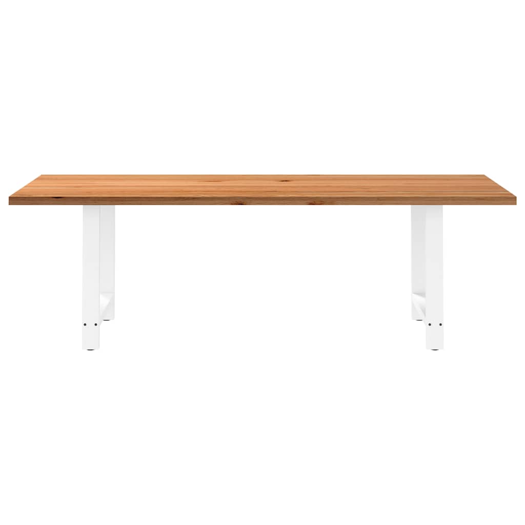 Eettafel rechthoekig 240x90x74 cm massief eikenhout lichtbruin