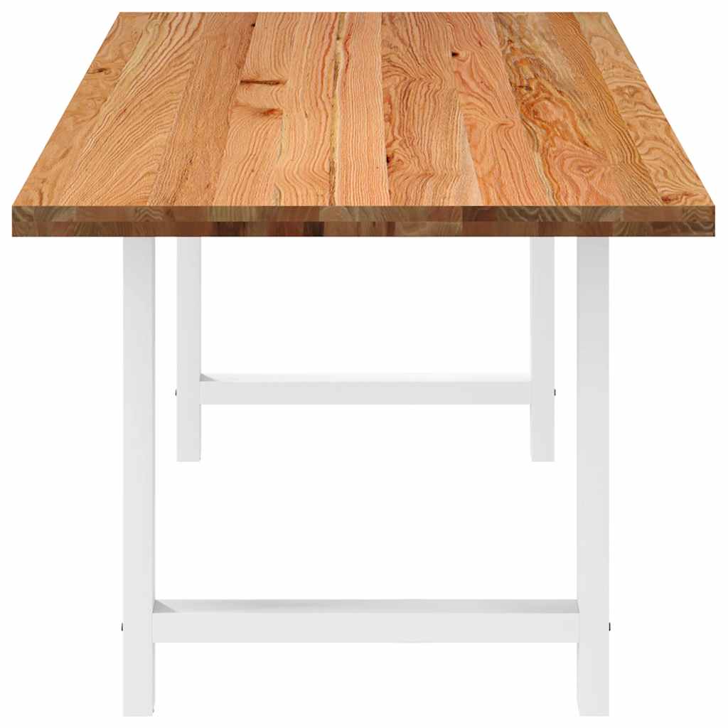 Eettafel rechthoekig 240x90x74 cm massief eikenhout lichtbruin
