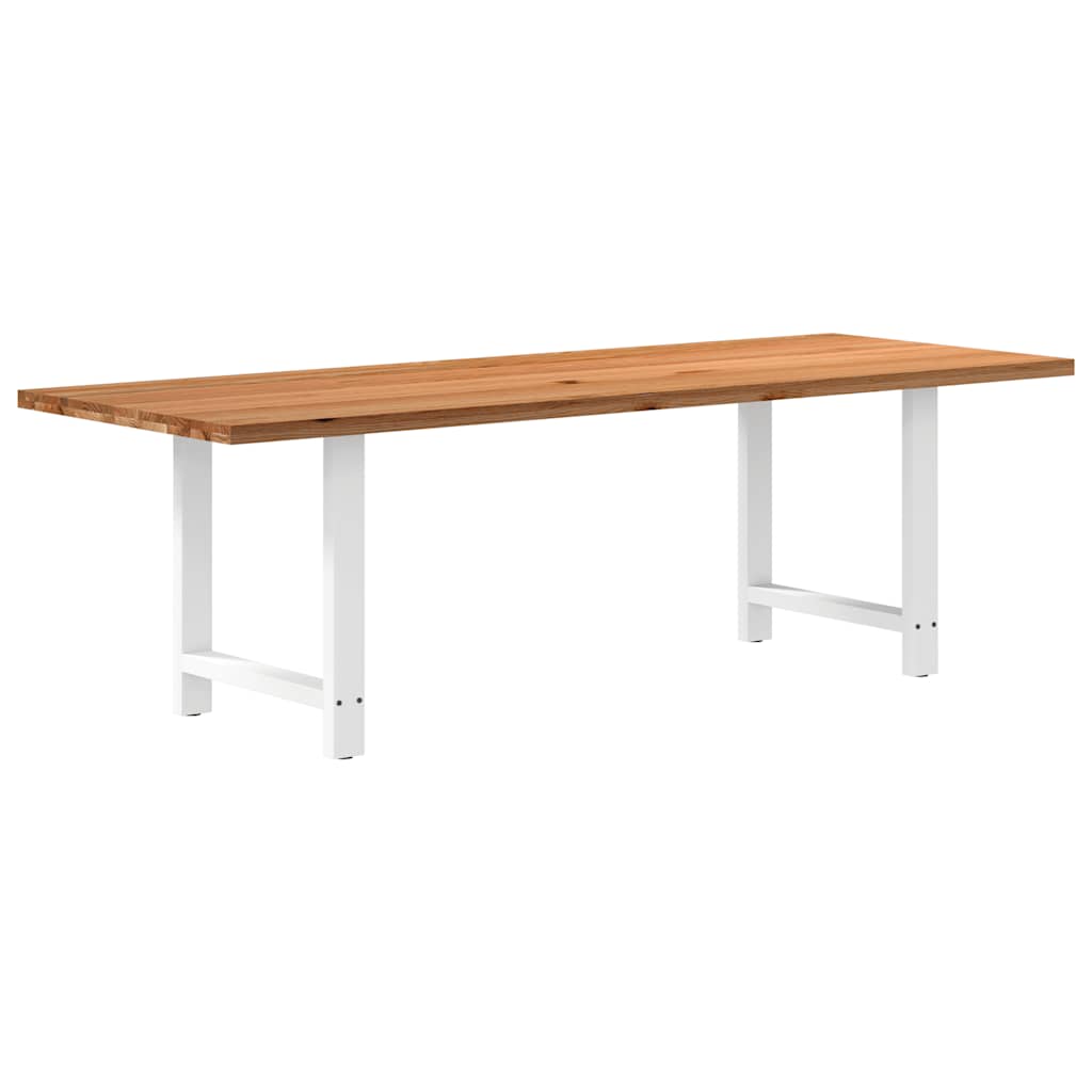 Eettafel rechthoekig 240x90x74 cm massief eikenhout lichtbruin
