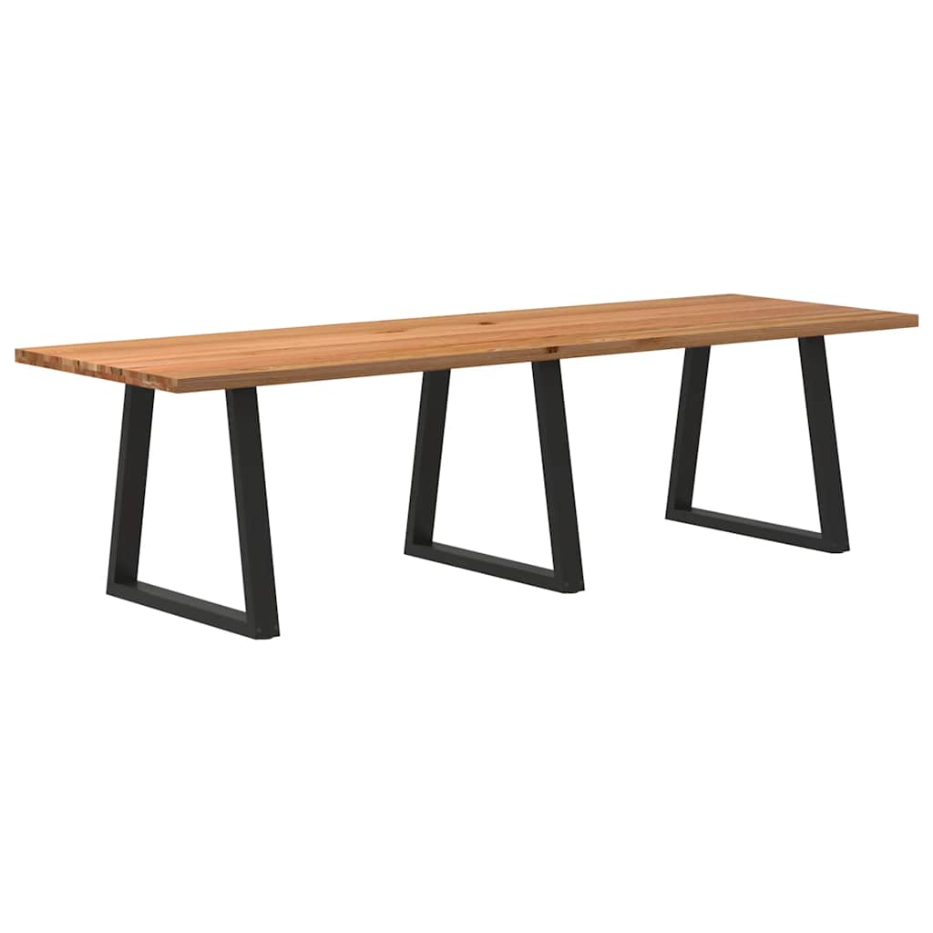 Eettafel rechthoekig 280x90x74 cm massief eikenhout lichtbruin