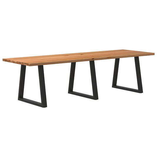 Eettafel rechthoekig 280x90x74 cm massief eikenhout lichtbruin