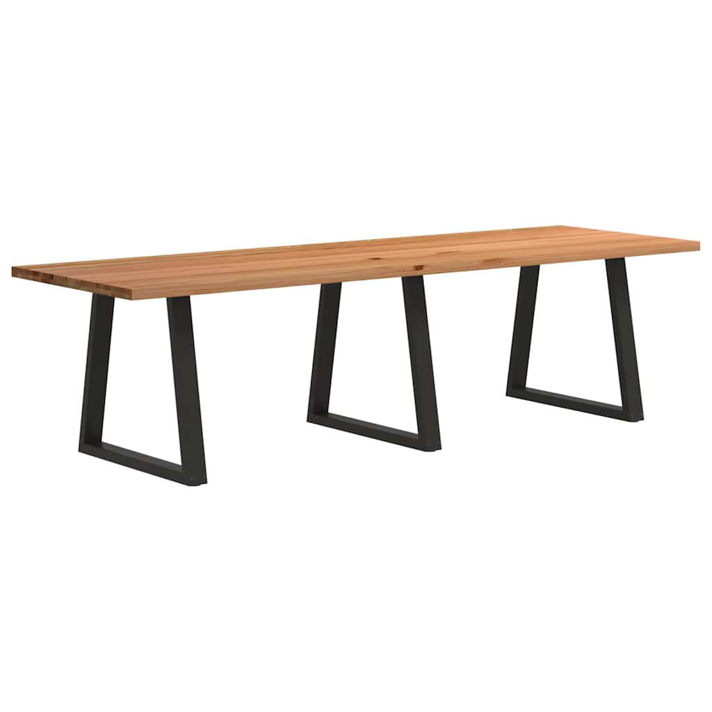 Eettafel rechthoekig 280x90x74 cm massief eikenhout lichtbruin