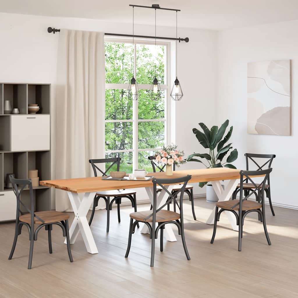 Eettafel rechthoekig 280x90x74 cm massief eikenhout lichtbruin