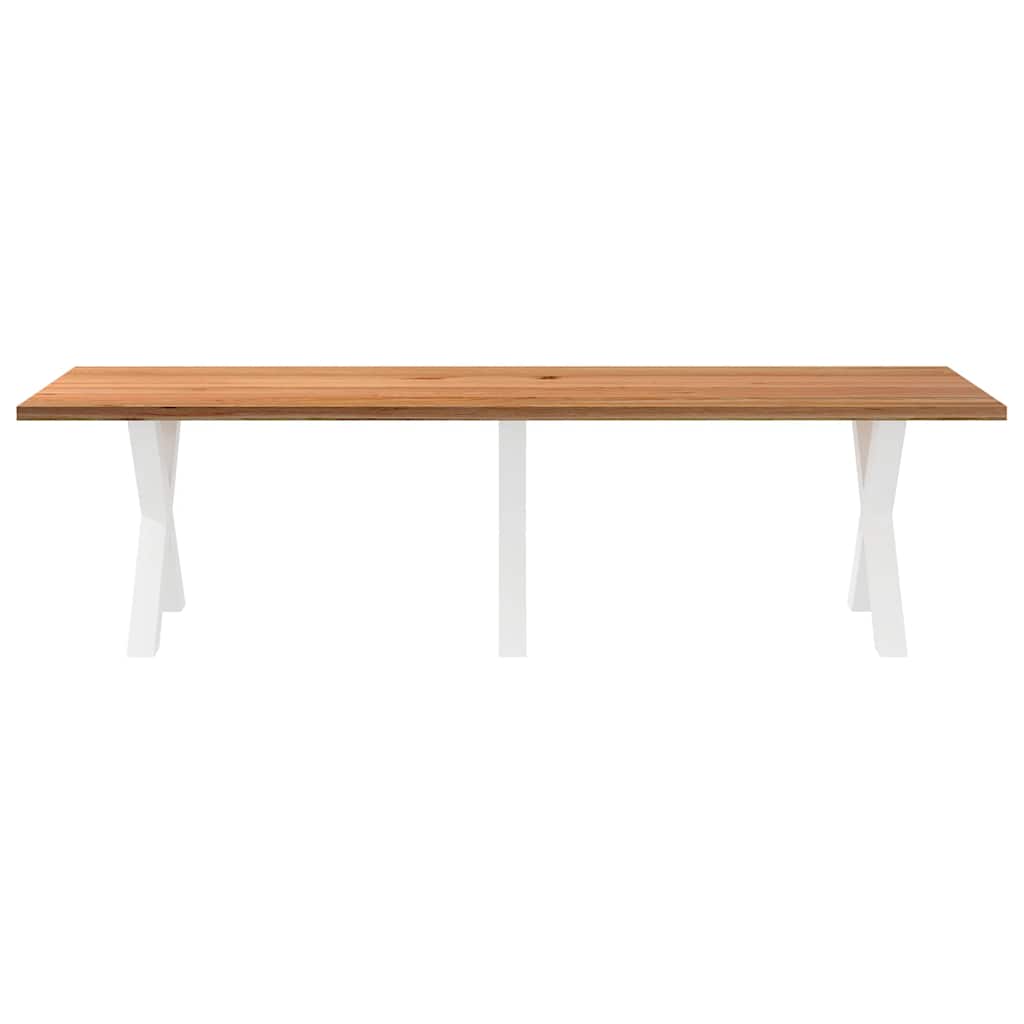 Eettafel rechthoekig 280x90x74 cm massief eikenhout lichtbruin