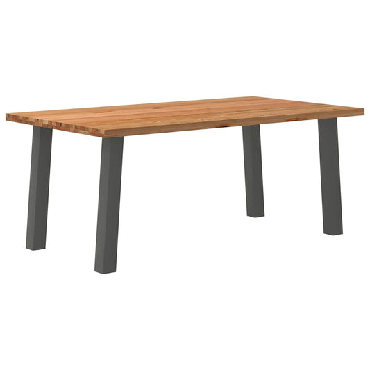 Eettafel rechthoekig 180x100x74 cm massief eikenhout lichtbruin