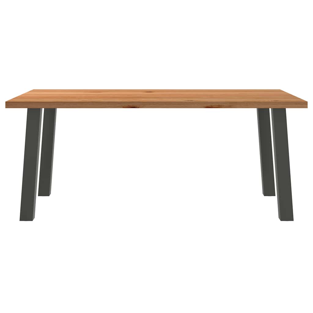 Eettafel rechthoekig 180x100x74 cm massief eikenhout lichtbruin