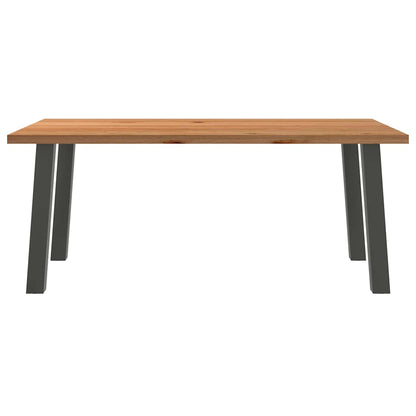 Eettafel rechthoekig 180x100x74 cm massief eikenhout lichtbruin