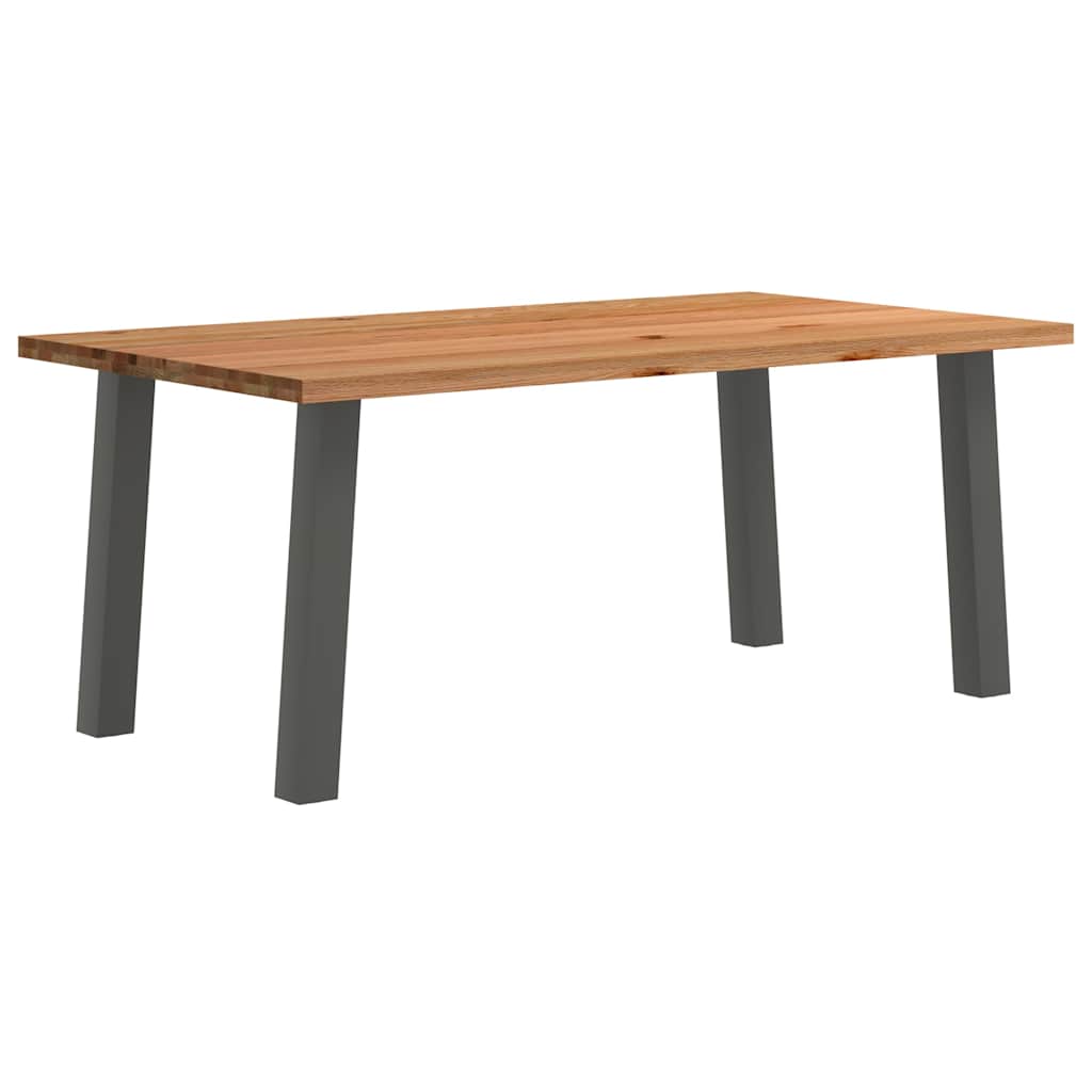 Eettafel rechthoekig 180x100x74 cm massief eikenhout lichtbruin