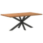 Eettafel rechthoekig 180x100x74 cm massief eikenhout lichtbruin