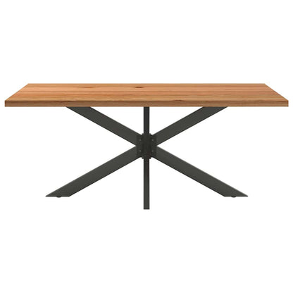 Eettafel rechthoekig 180x100x74 cm massief eikenhout lichtbruin