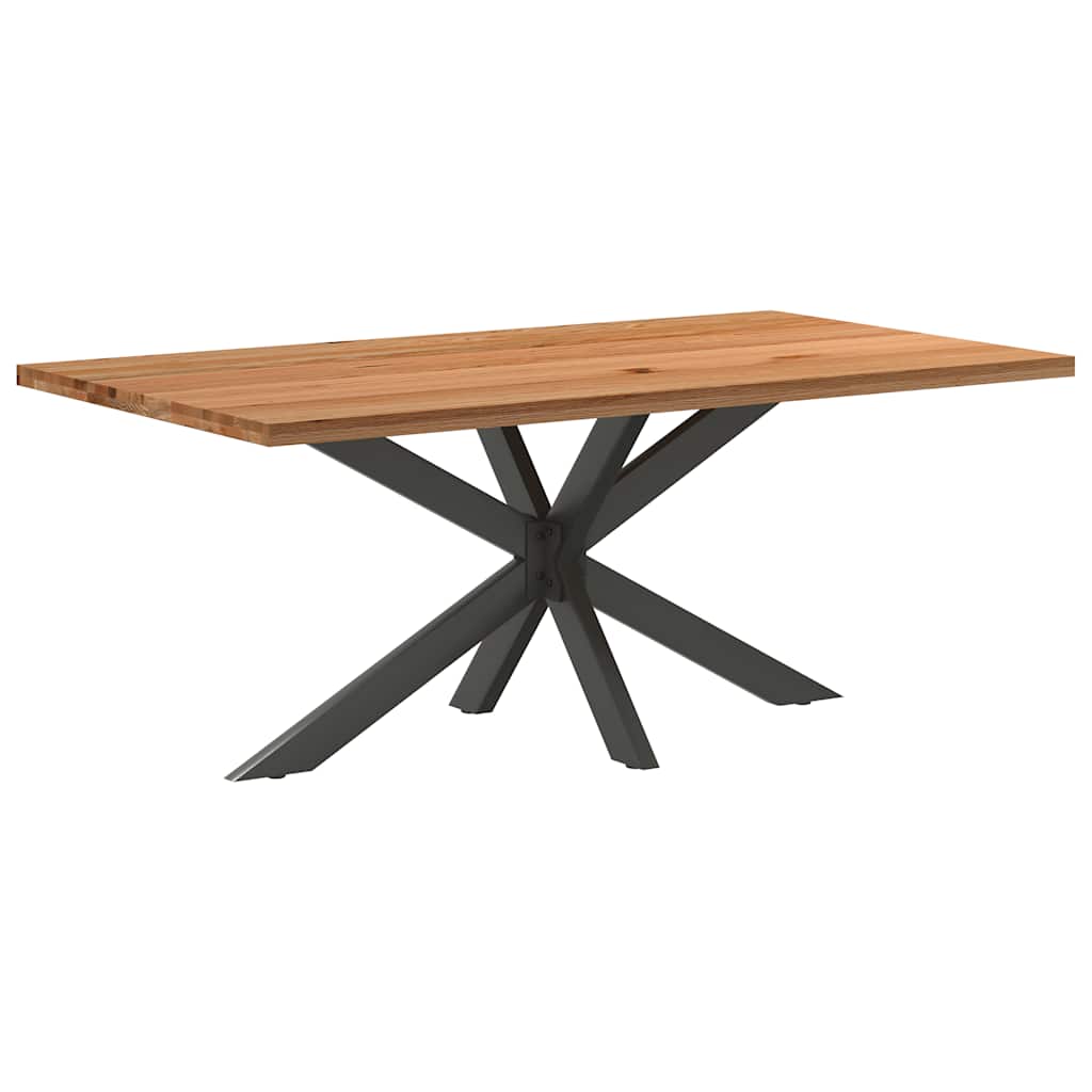 Eettafel rechthoekig 180x100x74 cm massief eikenhout lichtbruin